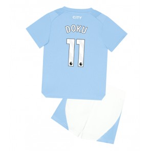 Manchester City Jeremy Doku #11 Domaci Dres za Dječji 2023-24 Kratak Rukavima (+ kratke hlače)